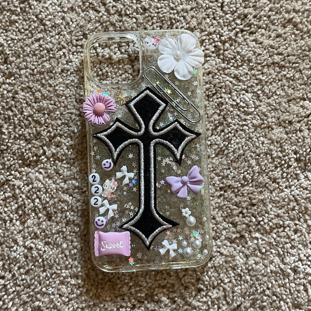 Decorative Phone Case with Cross Design
